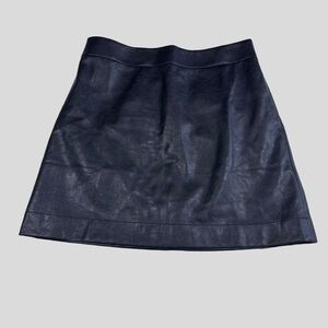 J. Crew Factory Womens 12 Faux Leather A Line Mini Skirt Academia Edgy Preppy